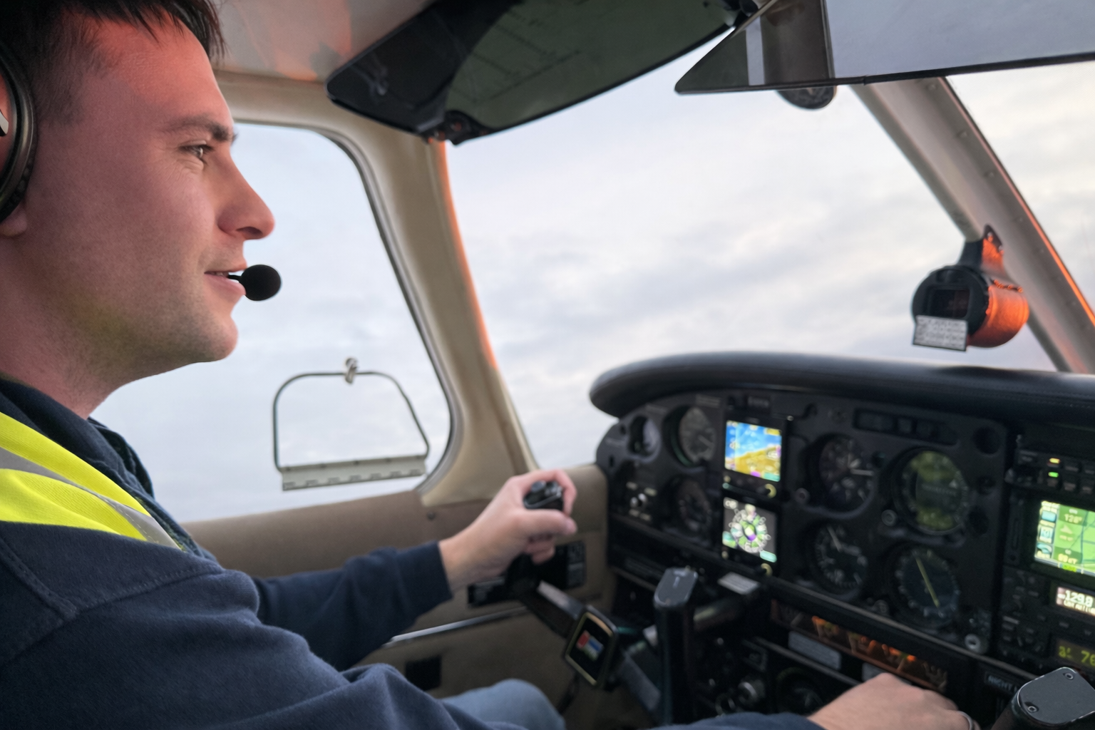 Thomas Rogg in the cockpit
